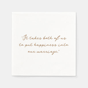 Serviette En Papier Citation Personnalisée ou Paroles de Chanson de Ma