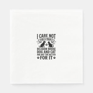 Serviette En Papier Citation Religion Chien Chat Vintage Design Amoure