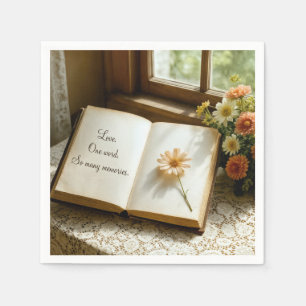 Serviette En Papier Citation romantique d'anniversaire dans un journal
