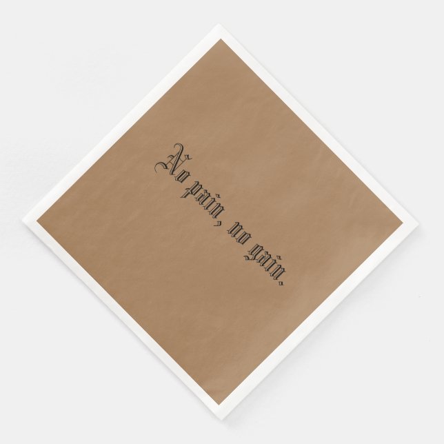 Serviette En Papier Citations de motivation de GYM et marron clair  (Coin)