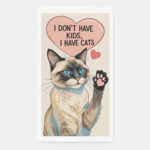 Serviette En Papier Citations drôles pour amateur de chat siamois