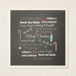 Serviette En Papier Citations et discours de Noël Typographie