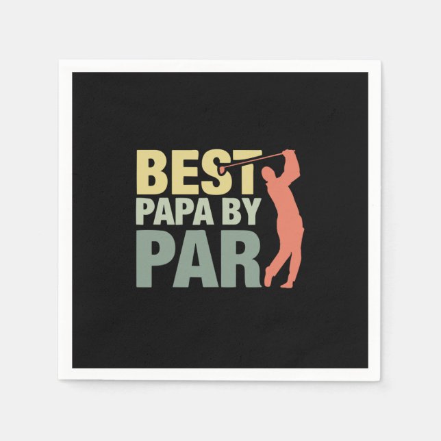 Serviette En Papier Citations grand-père | Best Papa By Par Golf (Devant)