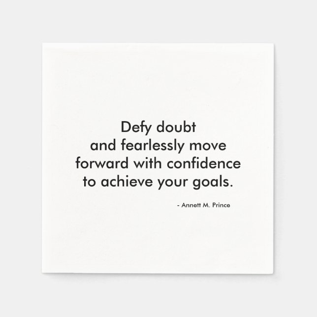 Serviette En Papier Citations Inspirationnelles Cocktail Blanc Napkin (Devant)