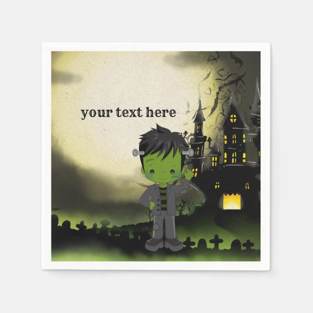 Serviette En Papier Cite Halloween Frankenstein (Devant)