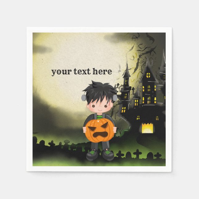 Serviette En Papier Cite Halloween Frankenstein (Devant)