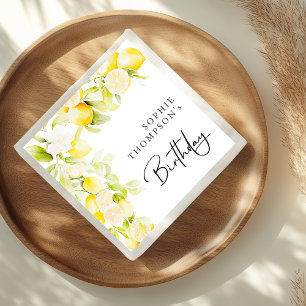 Serviette En Papier Citron aquarelle rustique anniversaire