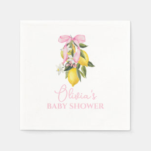 Serviette En Papier Citron Arc Rose La Dolce Vita Baby Shower