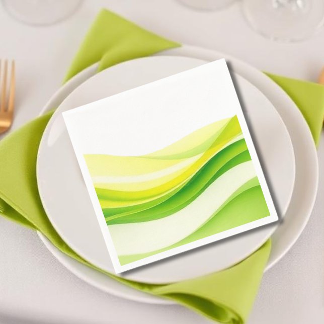 Serviette En Papier Citron et Vert des Îles (Island Citrus Green and Yellow Napkins)