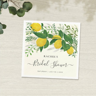 Serviette en papier citron frais rustique