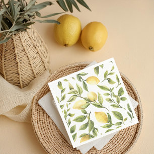 Serviette En Papier Citron jaune méditerranéen Amalfi Mariage