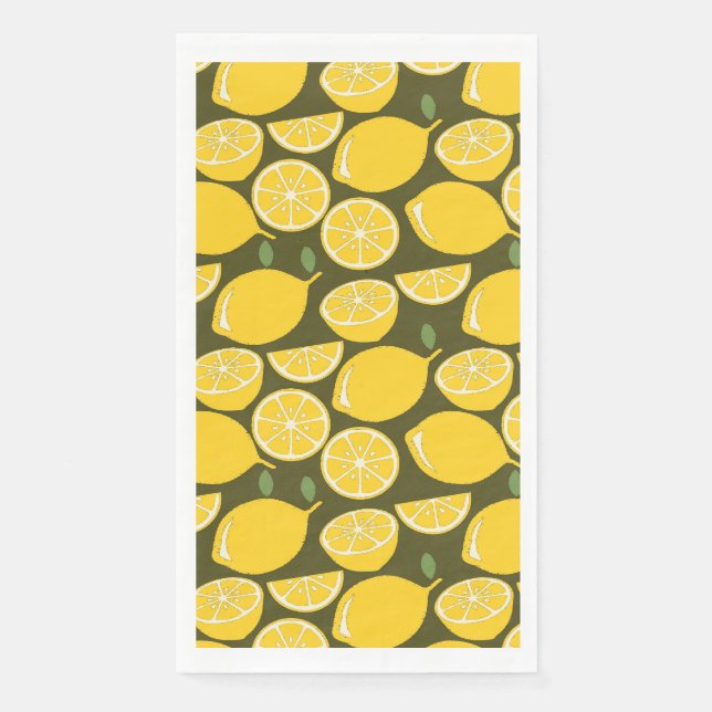 Serviette En Papier Citron Jaune Moderne Amusant mignon (Devant)