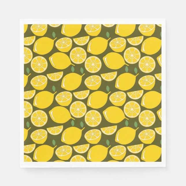 Serviette En Papier Citron Jaune Moderne Amusant mignon (Devant)