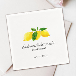 Serviette En Papier Citron Jaune Simple Aquarelle Retraite