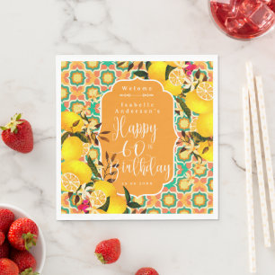 Serviette En Papier Citron Méditerranée 60e Anniversaire Orange