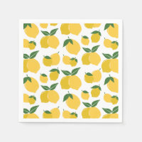 Citron Motif Fruit Rétro Jaune Sur Blanc