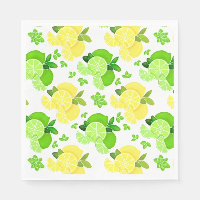 Serviette En Papier Citron vert fruit jaune citron (Devant)