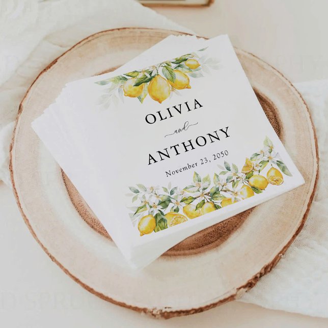 Serviette En Papier Citron vert Mariage Citrus Napkin (Créateur téléchargé)