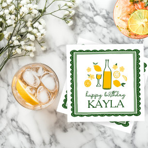 Serviette En Papier Citronnade au Limoncello Citron PERSONNALISÉ Anniv