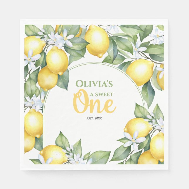 Serviette En Papier citronnelle citronnelle citron de fête 1er anniver (Devant)
