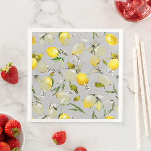 Serviette En Papier citrons aquarelle 19