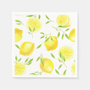 Serviette En Papier Citrons et feuilles