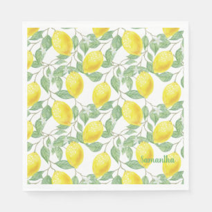 Serviette En Papier Citrons et serviettes design Feuille