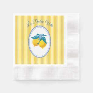 Serviette En Papier Citrons jaunes d'Amalfi de style méditerranéen
