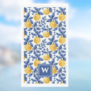 Serviette En Papier Citrons jaunes Feuillage bleu Méditerranée Amalfi
