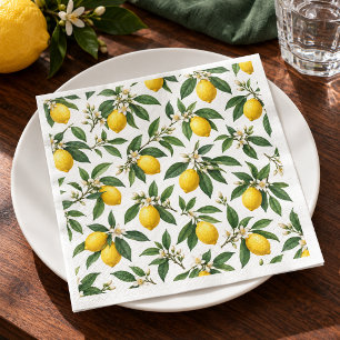 Serviette En Papier Citrons Vivid Méditerranéen Fête d'Été