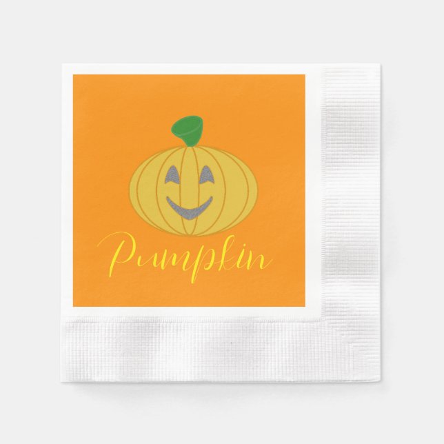 Serviette En Papier Citrouille (Devant)