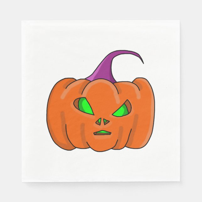 Serviette En Papier Citrouille Alien Halloween (Devant)