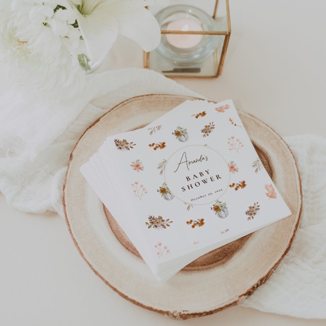 Serviette En Papier Citrouille Automne Baby shower Automne Feuilles (Créateur téléchargé)