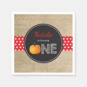 Serviette En Papier Citrouille Automne Premier Anniversaire Papier de