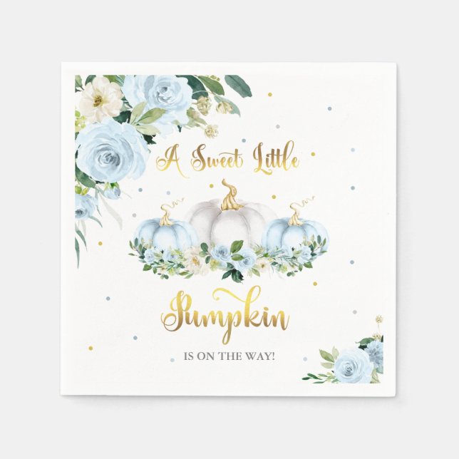 Serviette En Papier Citrouille Baby shower  garçon Citrouille d'automn (Devant)