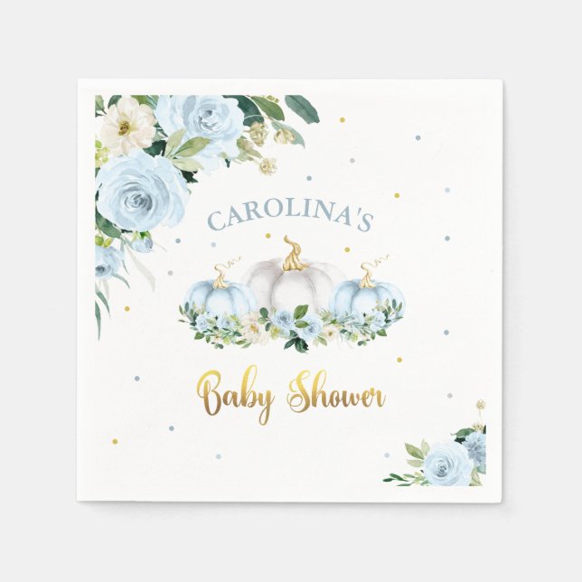 Serviette En Papier Citrouille Baby shower  garçon Citrouille d'automn (Devant)