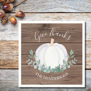 Serviette En Papier Citrouille Barn Wood Thanksgiving