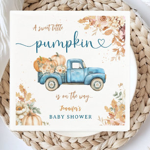 Serviette En Papier Citrouille bleu Baby shower de camion automne papi