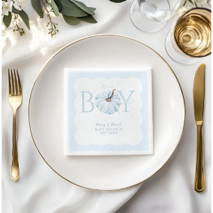 Serviette En Papier Citrouille bleu C'est un garçon Baby shower d'auto