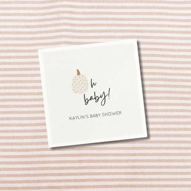 Serviette En Papier Citrouille Boho Automne Oh Baby shower Custom Napk (Créateur téléchargé)