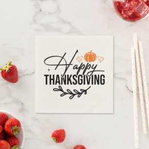 Serviette En Papier Citrouille Bon thanksgiving simple