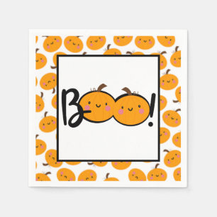 Serviette En Papier Citrouille Boo Halloween Party Napkins