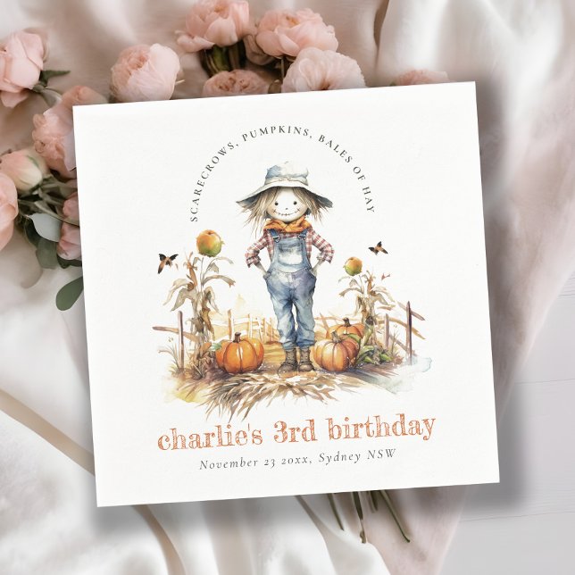 Serviette En Papier Citrouille Chic Chic Scarecrow Harvest Anniversair (Créateur téléchargé)