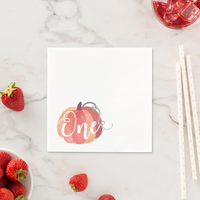 Serviette En Papier Citrouille classique Premier anniversaire Napkin (En situation)