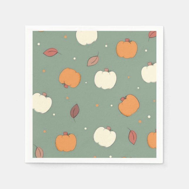 Serviette En Papier Citrouille d'automne  (Devant)