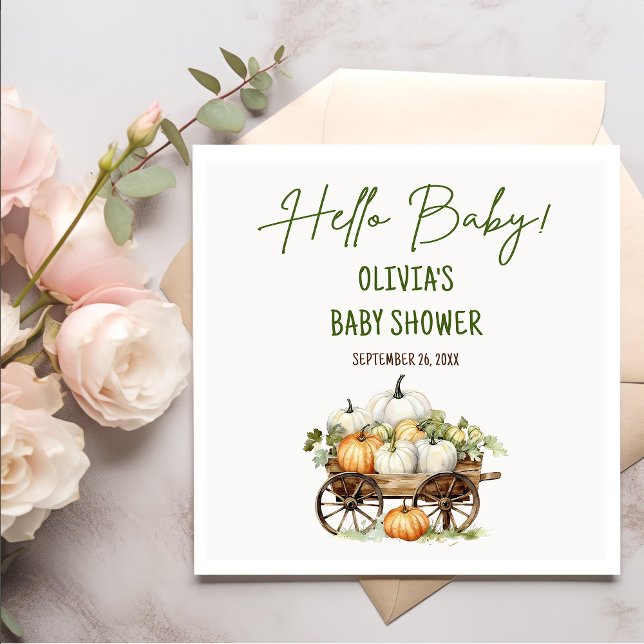 Serviette En Papier Citrouille d'automne Baby shower neutre pour les f (Créateur téléchargé)