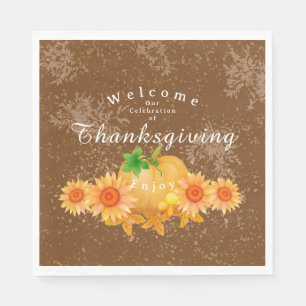 Serviette En Papier Citrouille d'automne Brown