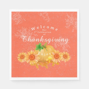 Serviette En Papier Citrouille d'automne Orange