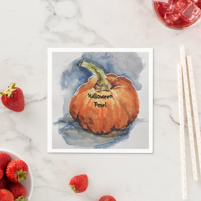 Serviette En Papier Citrouille de la fête d'Halloween (En situation)