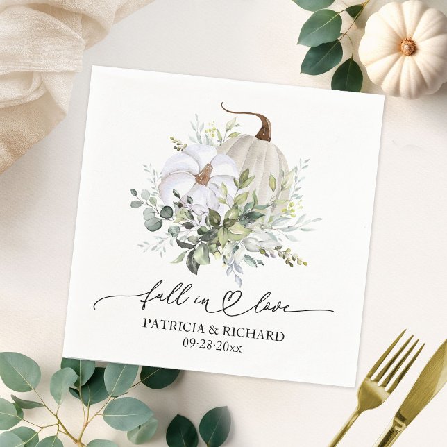 Serviette En Papier Citrouille de la verdure automne dans l'amour (Créateur téléchargé)